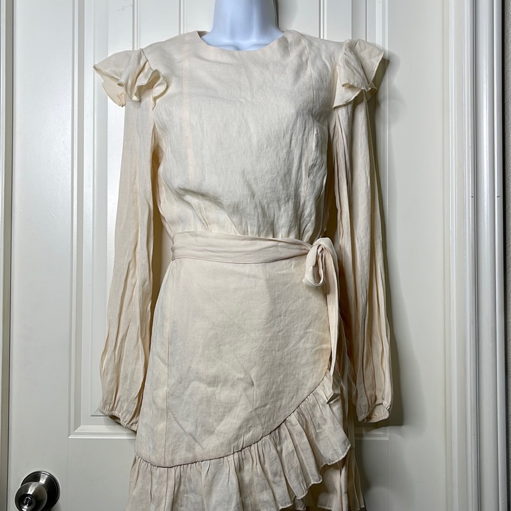 Sale! ☄️NWT! Etophe Sudios Creme Linen Dress with Wrap Skirt Size Small